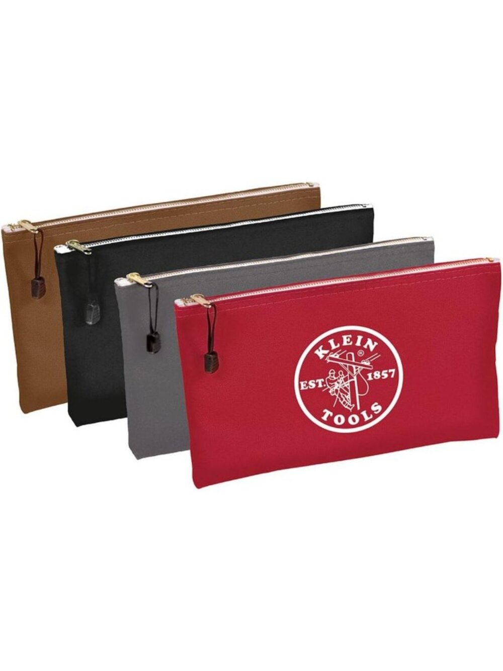 Utility Tool Bag Set - Zipper Pouch, Canvas Bank Deposit Bags, 12.5"x7", 4-Pack